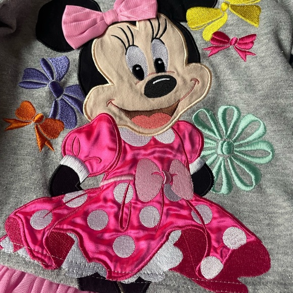 Disney Grey and Pink Minnie Mouse Dress Top - Picture 2 of 4
